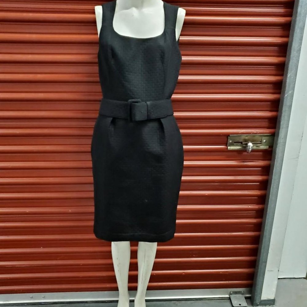 Unger Jet Black Cocktail Dress & Jacket Crop Blazer Size 10 - Picture 2 of 16